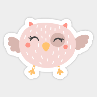 Cute Pink Birdie Sticker